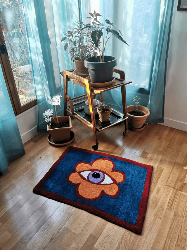 Tapis Oeil Fleuri